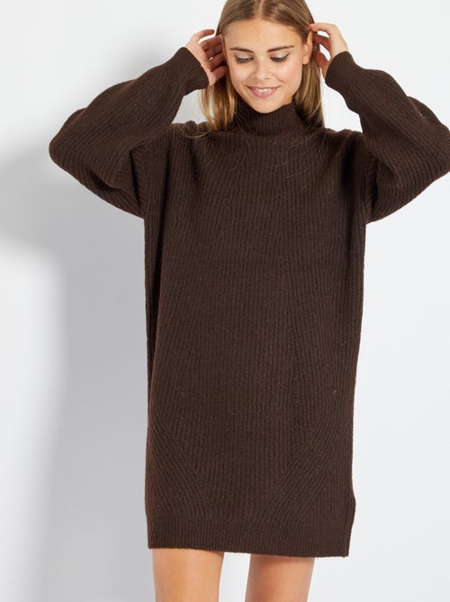 Vestido tipo jersey cuello alto - Kiabi