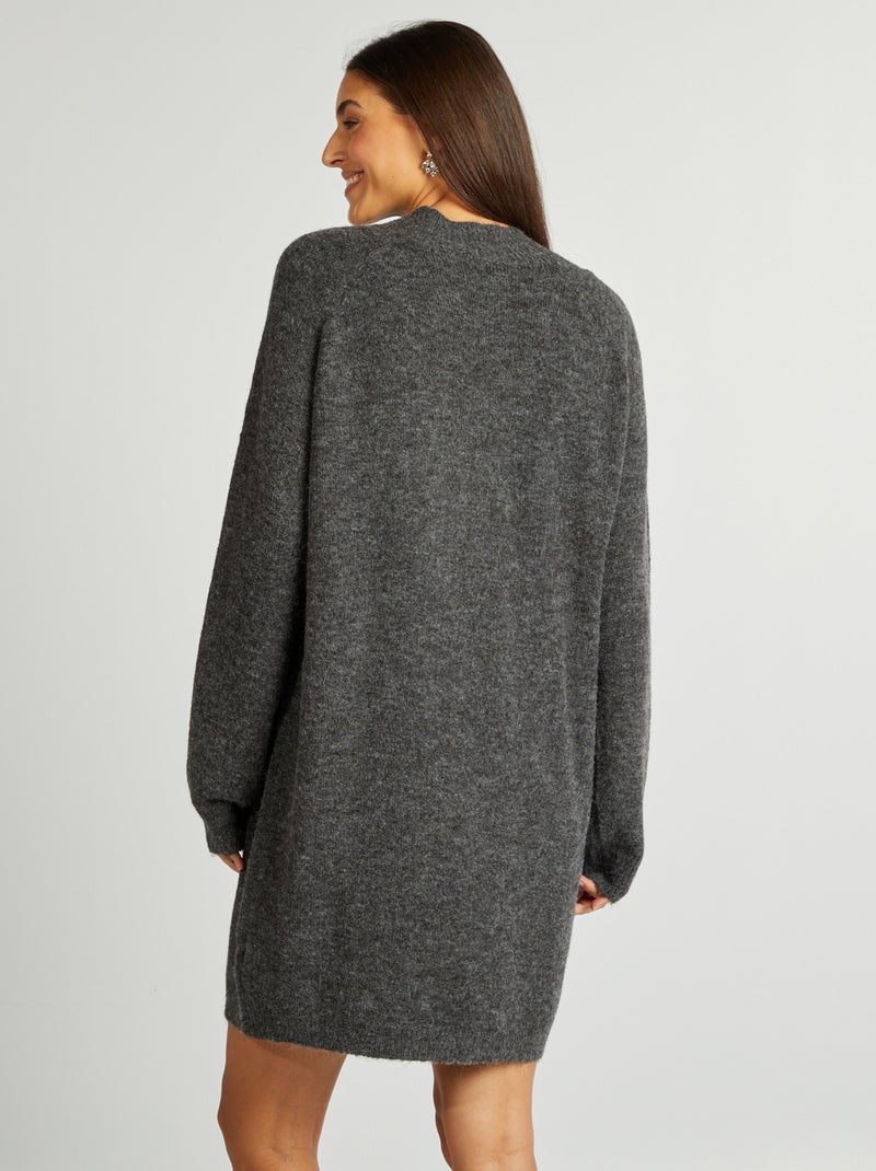 Vestido tipo jersey de cuello alto GRIS - Kiabi
