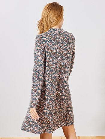 Vestido tipo jersey de flores - Kiabi