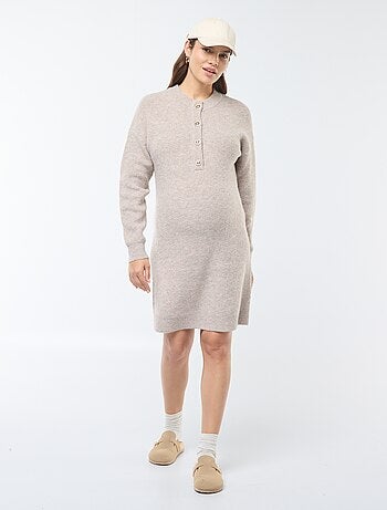 Vestido tipo jersey de lactancia con cierre de botones