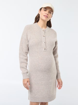 Vestido tipo jersey de lactancia con cierre de botones