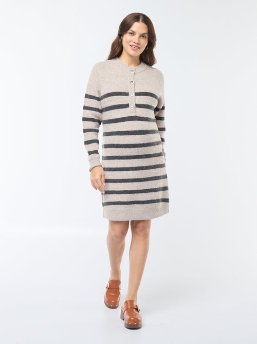 Vestido tipo jersey de lactancia con cierre de botones - Kiabi