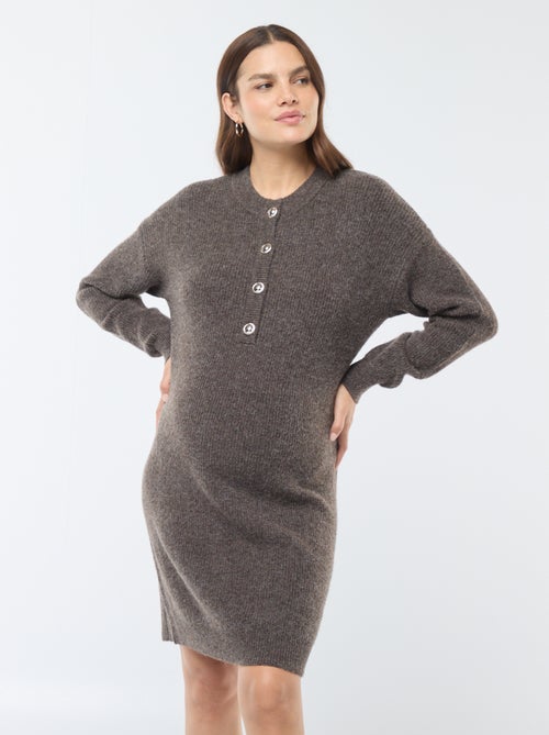 Vestido tipo jersey de lactancia con cierre de botones - Kiabi