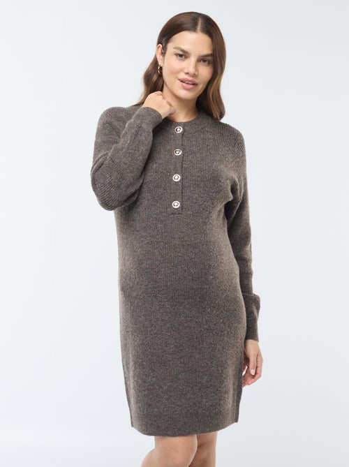 Vestido tipo jersey de lactancia con cierre de botones - Kiabi