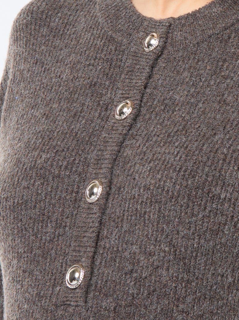 Vestido tipo jersey de lactancia con cierre de botones Marron - Kiabi