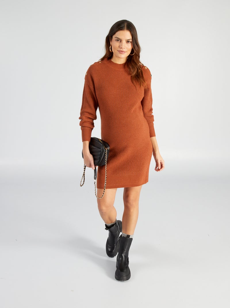 Vestido tipo jersey de lactancia MARRON - Kiabi