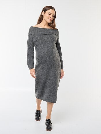 Vestido tipo jersey de premamá con cuello bardot