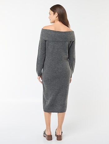 Vestido tipo jersey de premamá con cuello bardot