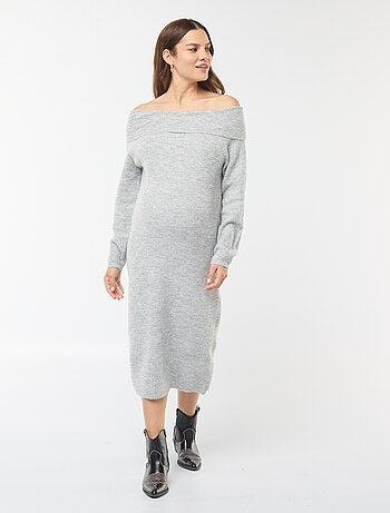 Vestido tipo jersey de premamá con cuello bardot