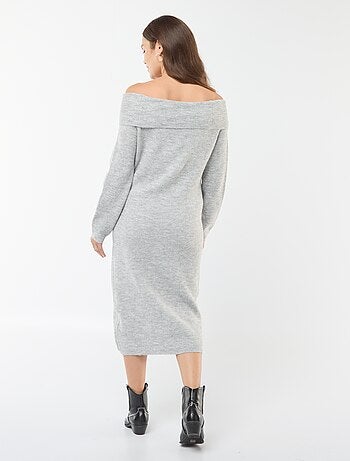 Vestido tipo jersey de premamá con cuello bardot