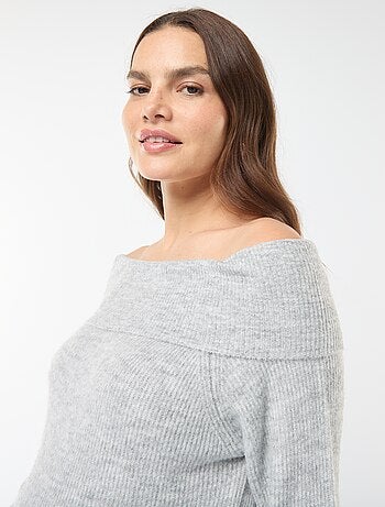 Vestido tipo jersey de premamá con cuello bardot
