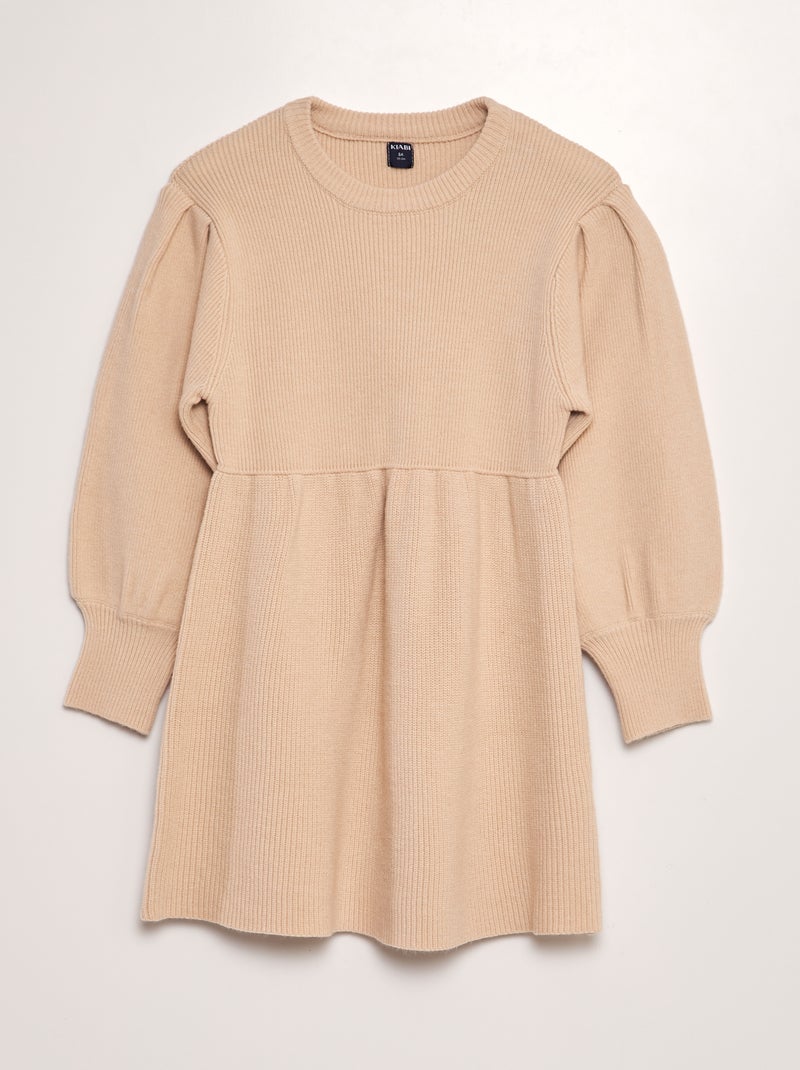 Vestido tipo jersey de punto BEIGE - Kiabi