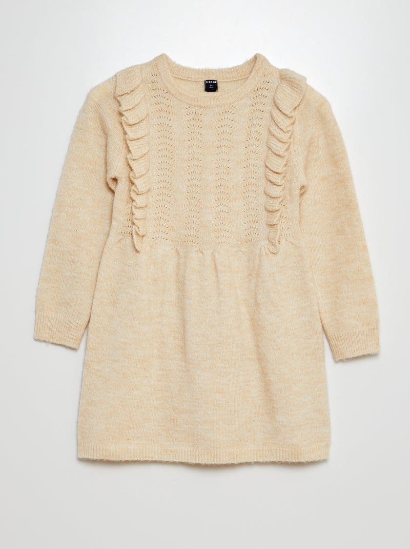Vestido tipo jersey de punto BEIGE - Kiabi