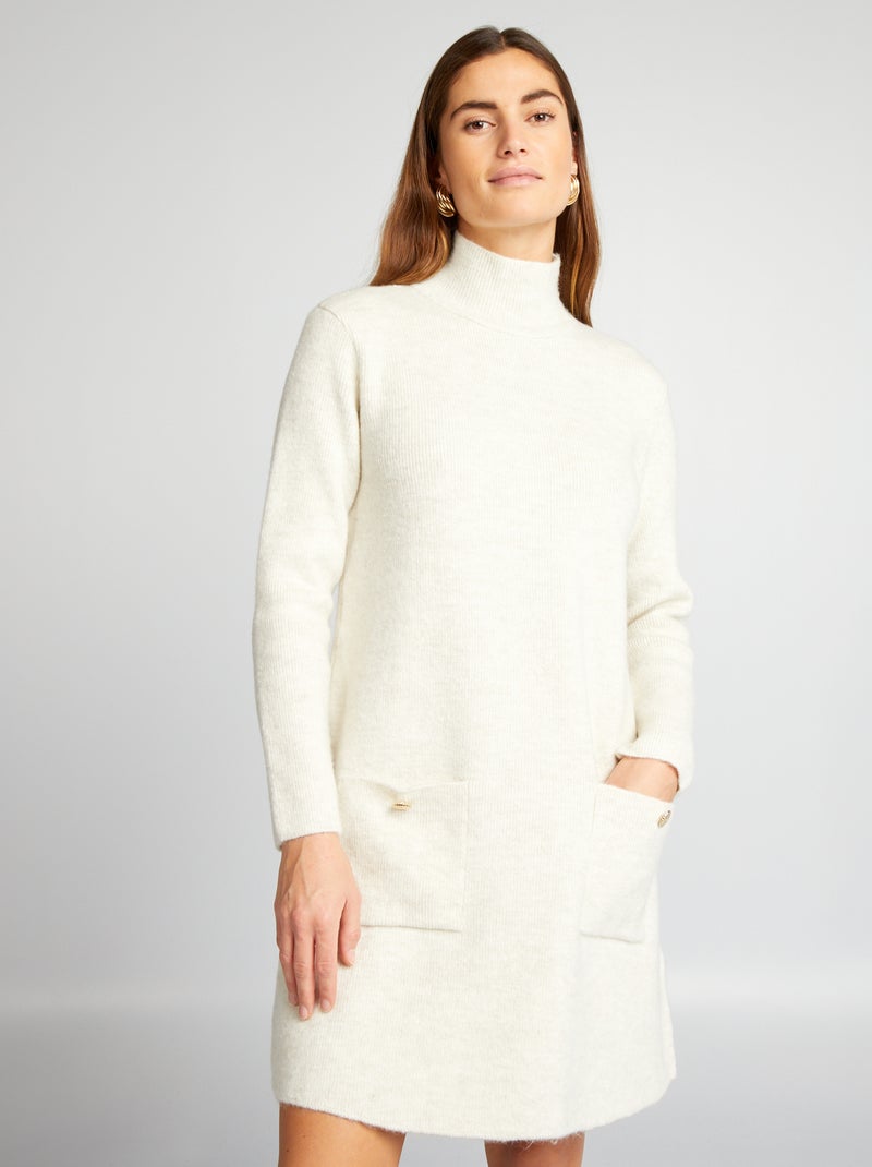 Vestido tipo jersey de punto BLANCO - Kiabi