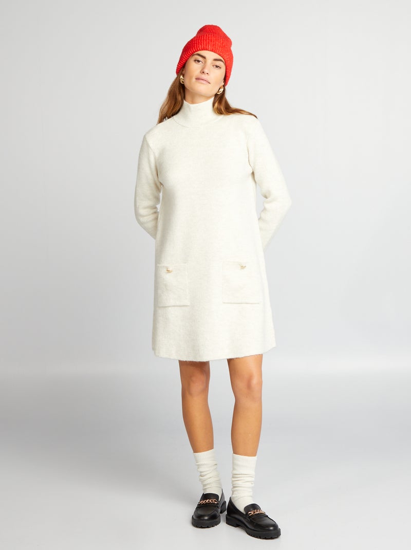 Vestido tipo jersey de punto BLANCO - Kiabi