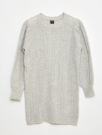 Vestido jersey de punto calado