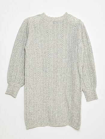 Vestido jersey de punto calado