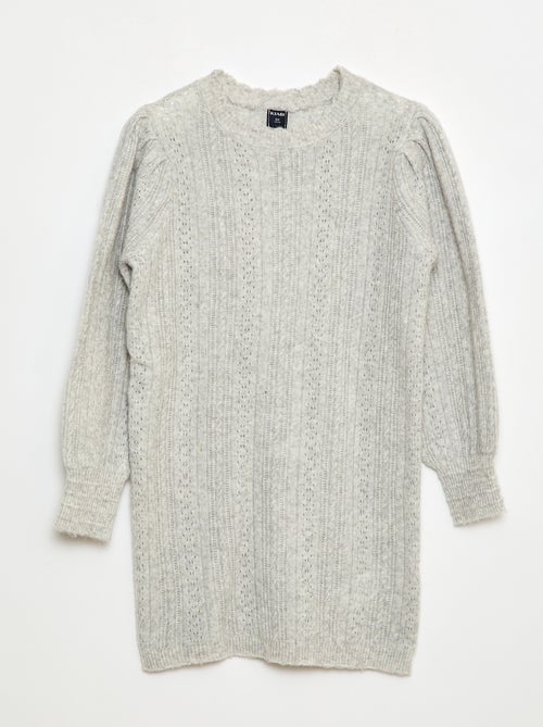 Vestido tipo jersey de punto calado - Kiabi