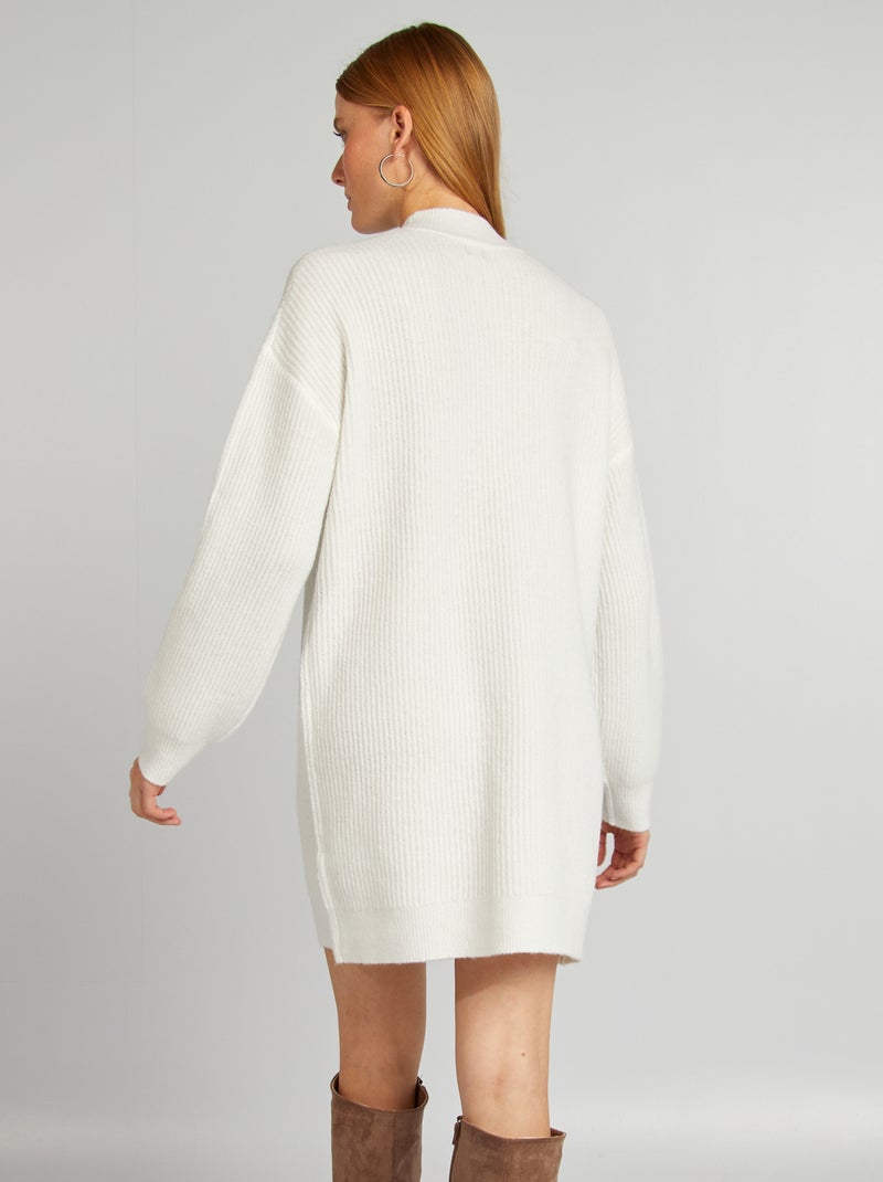 Vestido tipo jersey de punto con cuello ajustado BLANCO - Kiabi