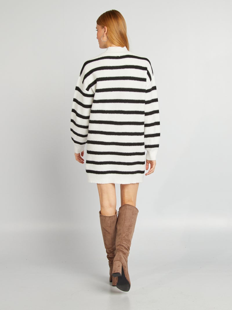 Vestido tipo jersey de punto con cuello ajustado BLANCO - Kiabi