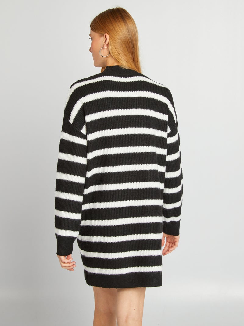 Vestido tipo jersey de punto con cuello ajustado NEGRO - Kiabi