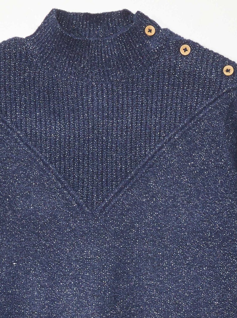 Vestido tipo jersey de punto con cuello alto NEGRO - Kiabi