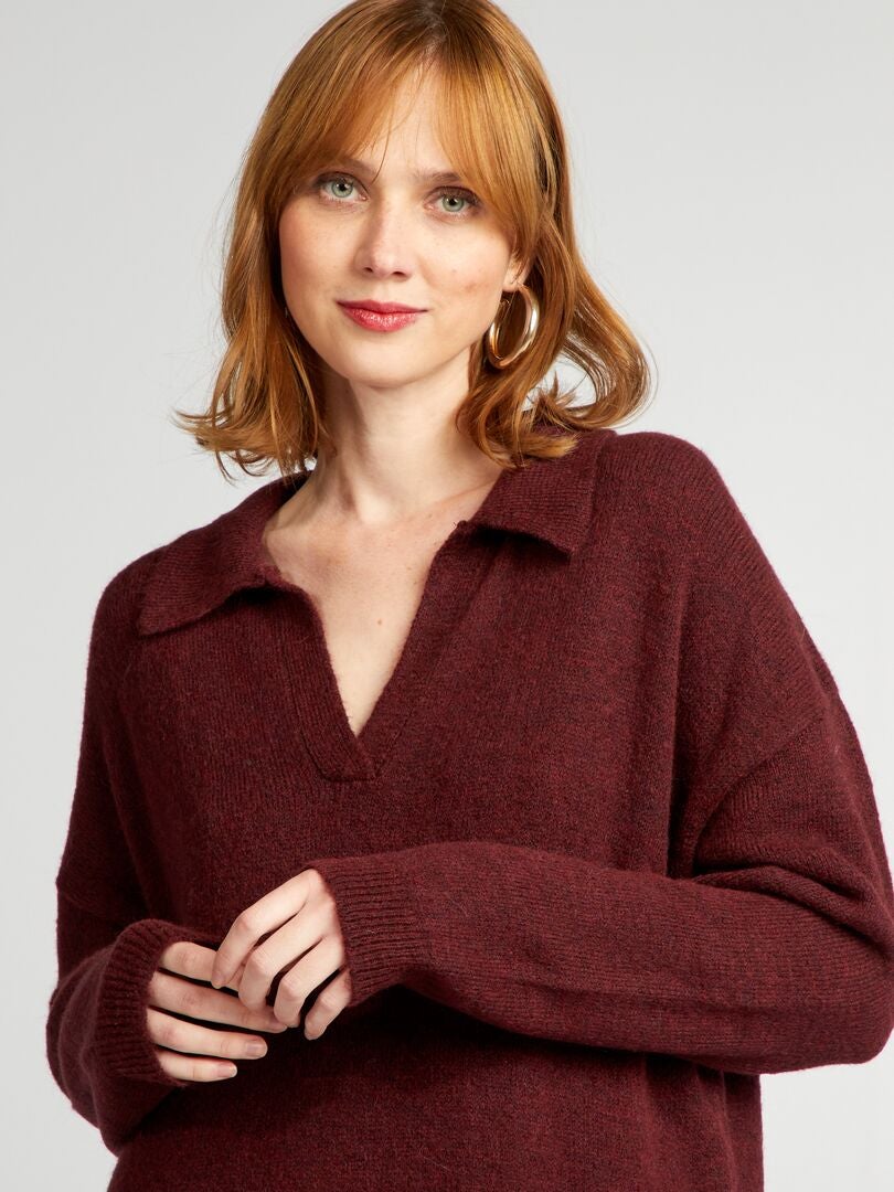 Vestido tipo jersey de punto con cuello ROJO Kiabi 29.00€