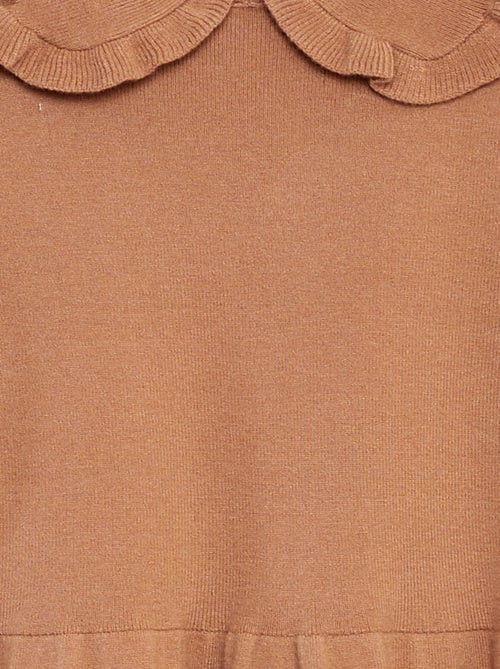 Vestido tipo jersey de punto con volante en el cuello - Kiabi