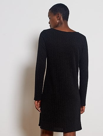 Vestido tipo jersey de punto de canalé - Kiabi