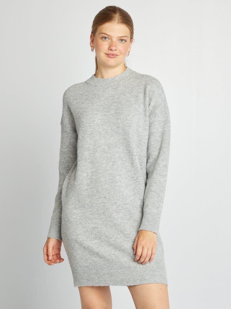 Vestido tipo jersey de punto GRIS - Kiabi