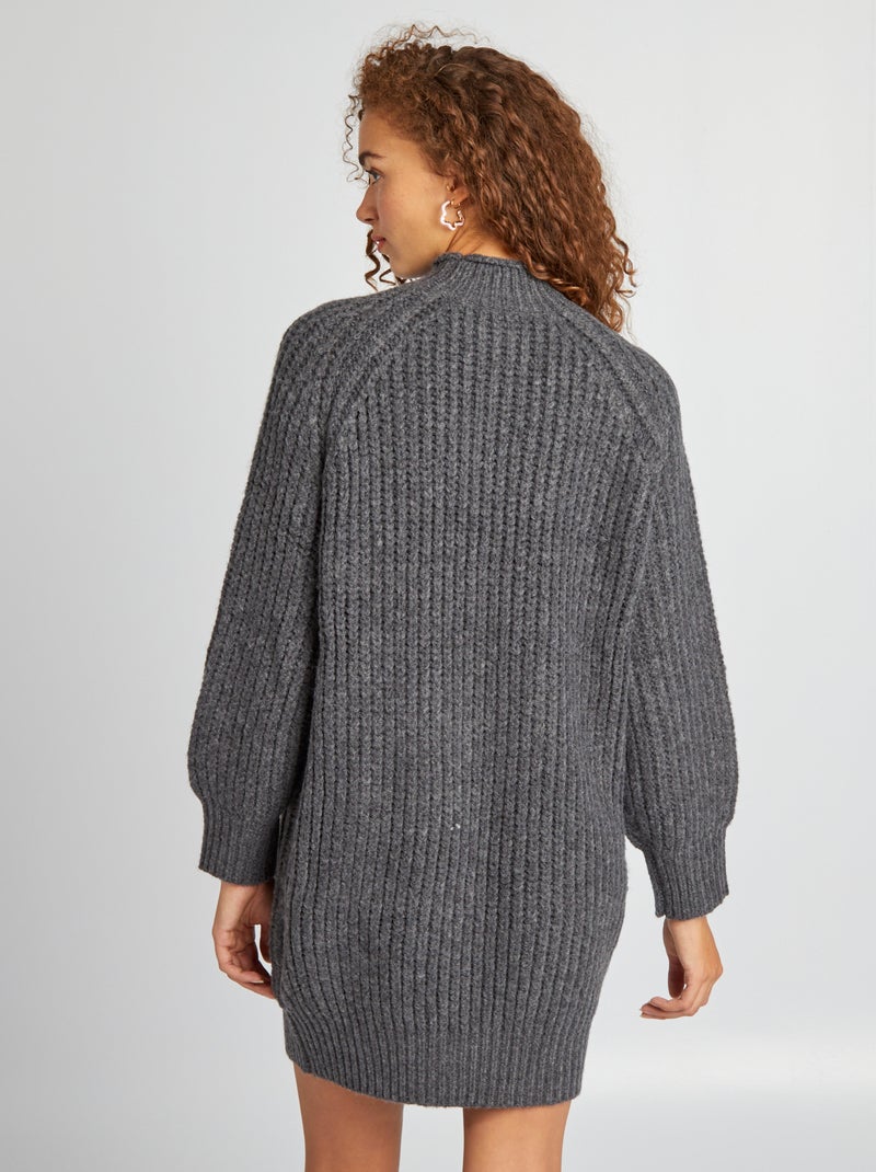 Vestido tipo jersey de punto grueso GRIS - Kiabi