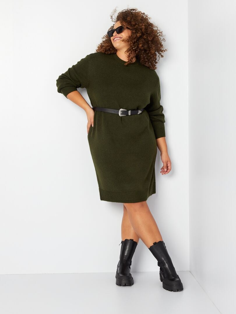 Vestido tipo jersey de punto KOMU VERDE - Kiabi