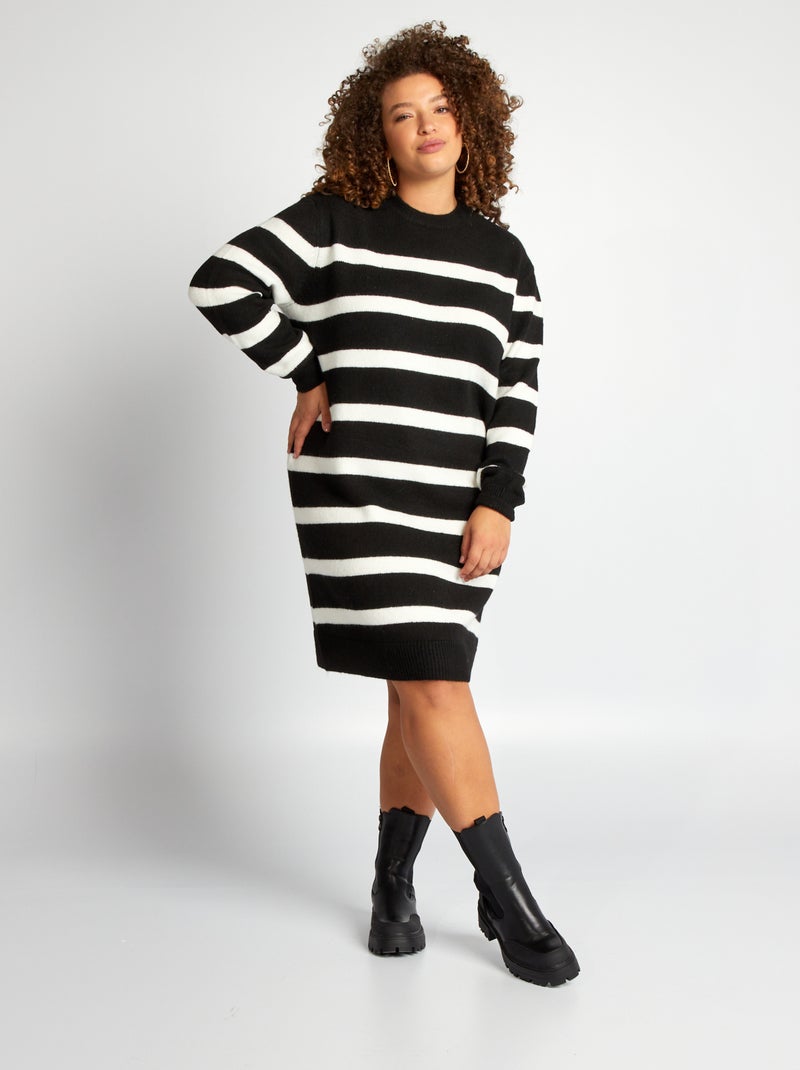 Vestido tipo jersey de punto NEGRO - Kiabi
