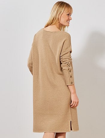 Vestido tipo jersey de punto ottoman - Kiabi