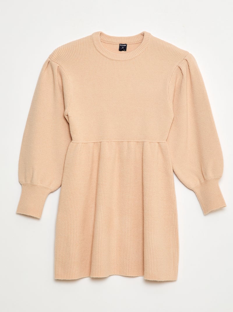 Vestido tipo jersey de punto suave Beige - Kiabi