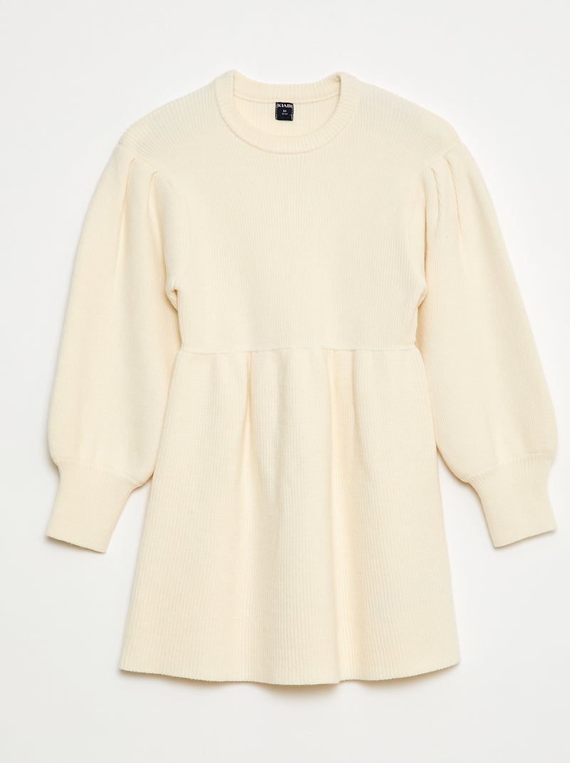 Vestido tipo jersey de punto suave Blanco - Kiabi