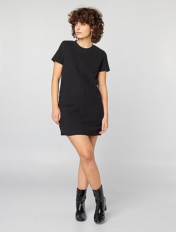 Vestido tipo jersey de punto suave de canalé