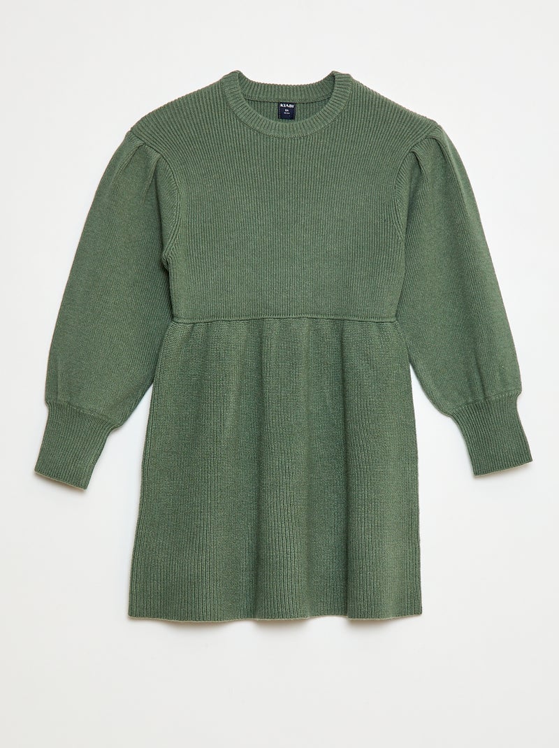 Vestido tipo jersey de punto suave Verde - Kiabi