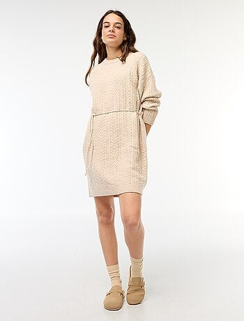 Vestido tipo jersey de punto trenzado
