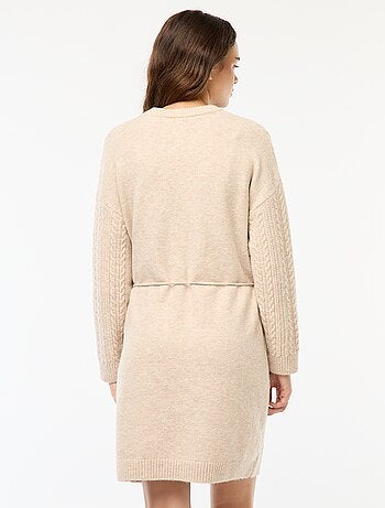 Vestido tipo jersey de punto trenzado