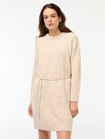 Vestido tipo jersey de punto trenzado
