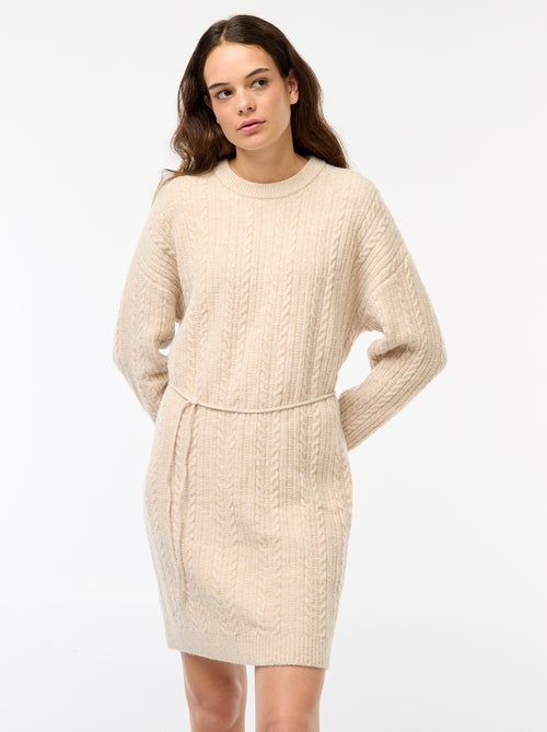 Vestido tipo jersey de punto trenzado - Kiabi