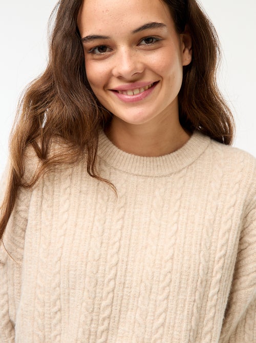 Vestido tipo jersey de punto trenzado - Kiabi