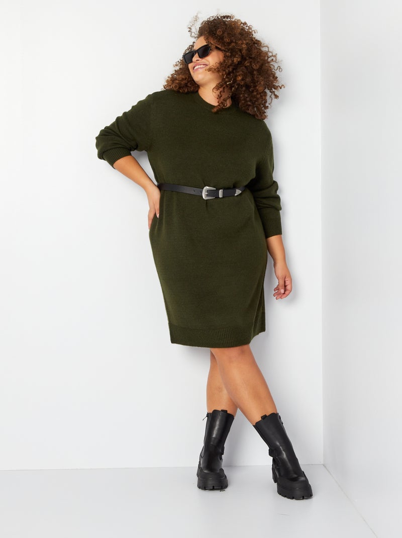 Vestido tipo jersey de punto VERDE - Kiabi