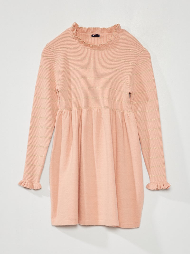 Vestido tipo jersey de rayas ROSA - Kiabi