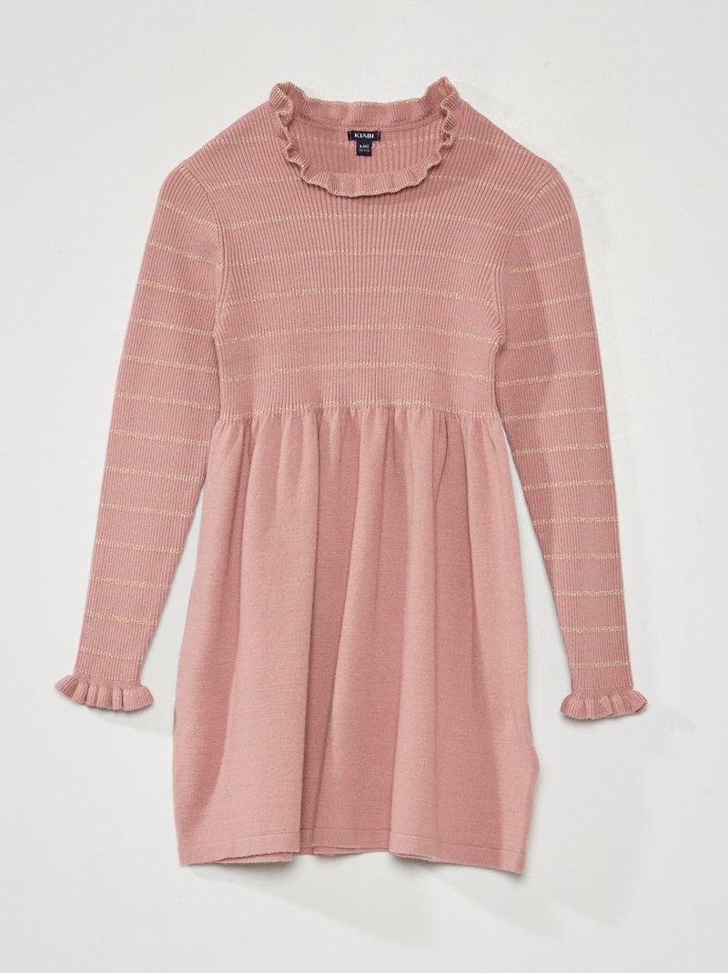 Vestido tipo jersey de rayas ROSA - Kiabi