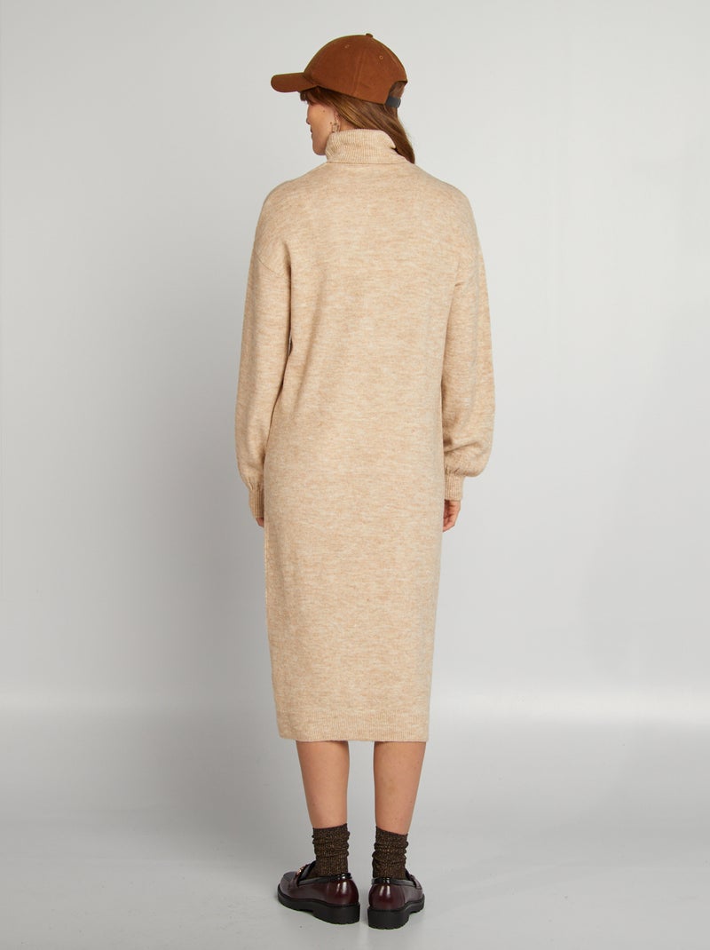 Vestido tipo jersey largo BEIGE - Kiabi