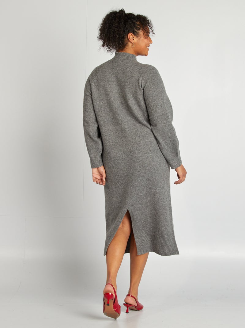 Vestido tipo jersey midi GRIS - Kiabi