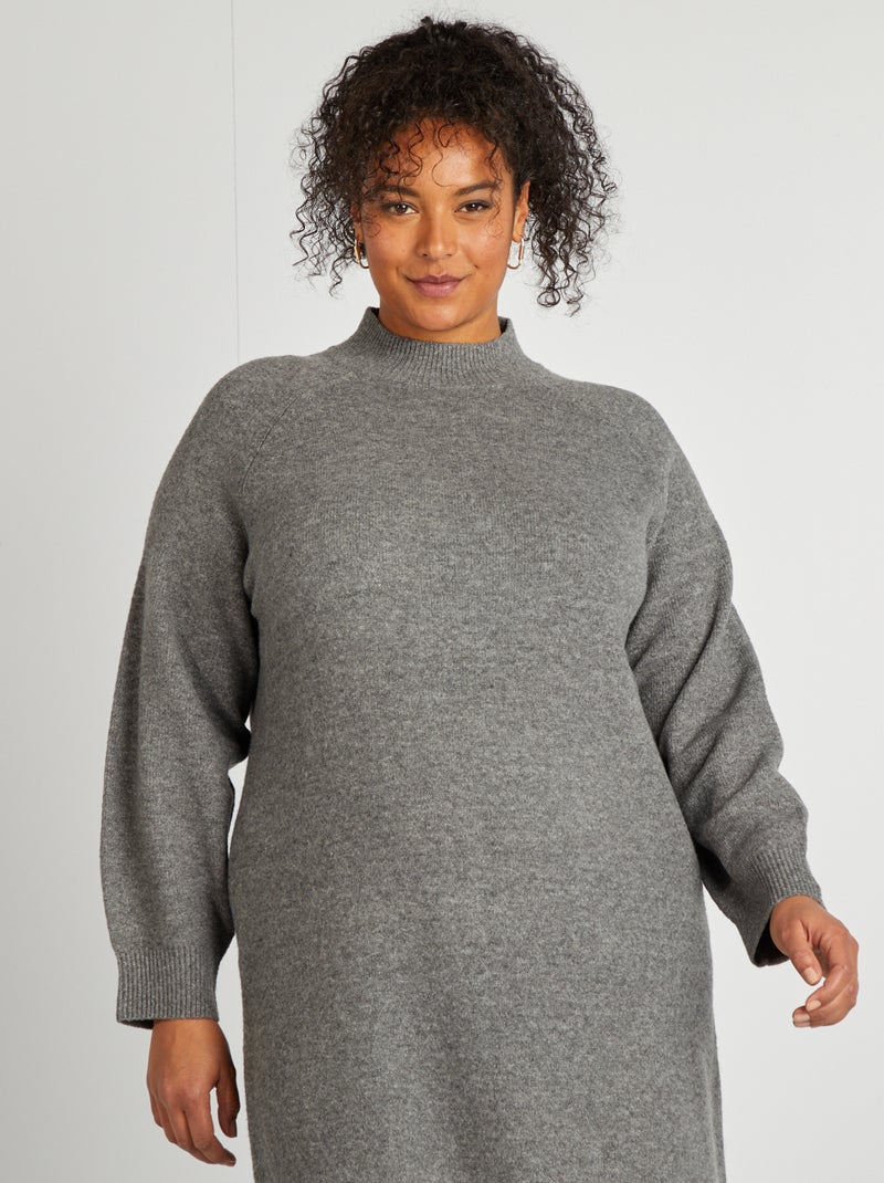 Vestido tipo jersey midi GRIS - Kiabi