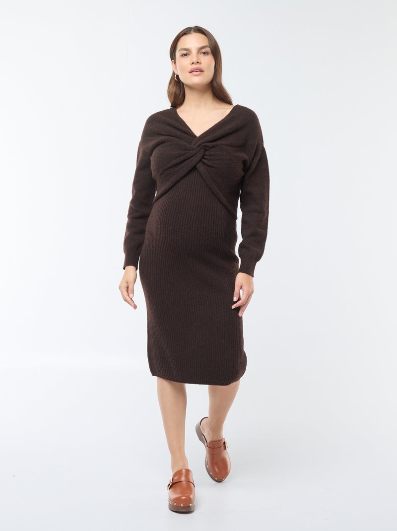 Vestido tipo jersey premamá 2 en 1 Marron - Kiabi